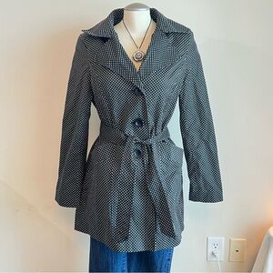George Black and White Polka Dot Trench Coat